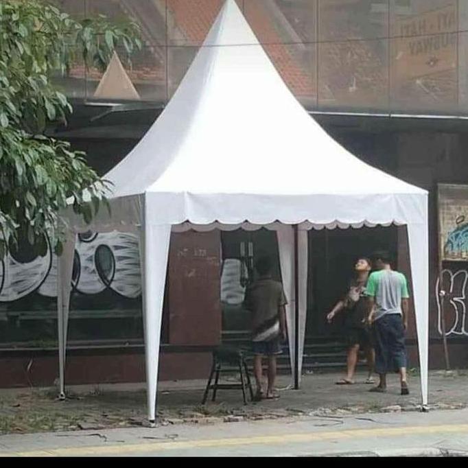 HARGA DISC - Atap tenda kerucut 6x6 bahan terpal a12 warna putih