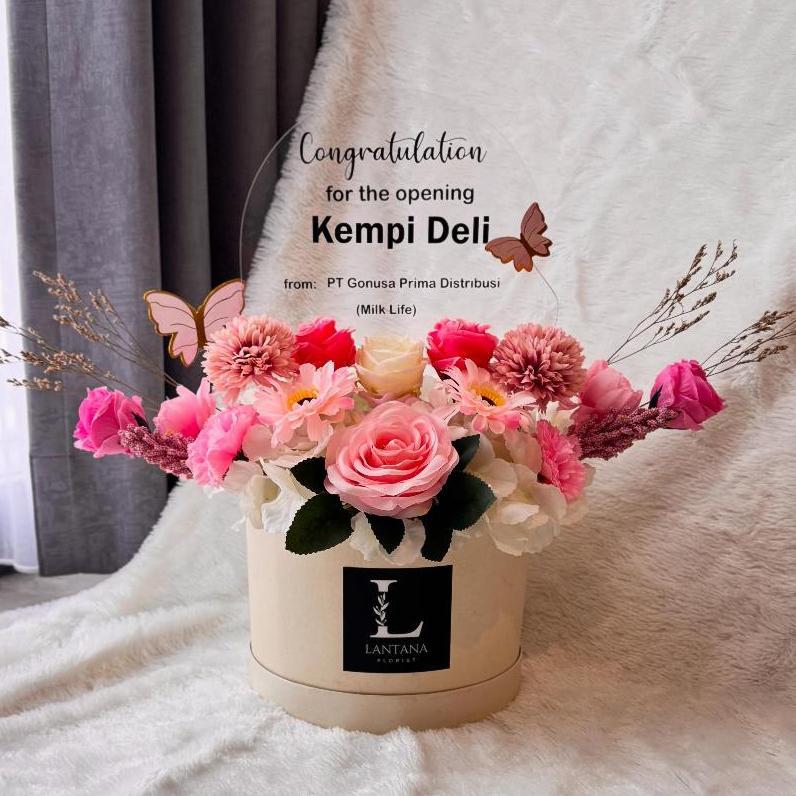 [Hello.missflorist] [READY - URGENT ORDER] | BLOOM BOX PAPAN BUNGA AKRILIK | FLOWER BOX LUCKY CAT GR