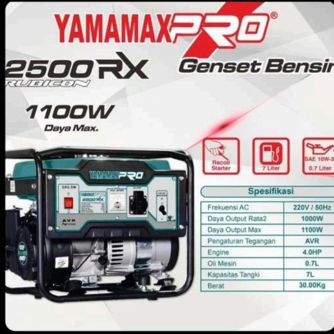 Ready oke] Genset Yamamax Pro 2500RX 1000 Watt maksimal 1100 Watt