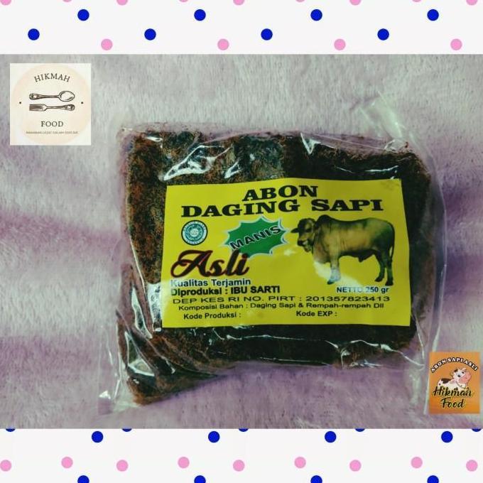 Abon Daging Sapi Bu Sarti khas Surabaya. 100% Asli. Rasa MANIS 250gr