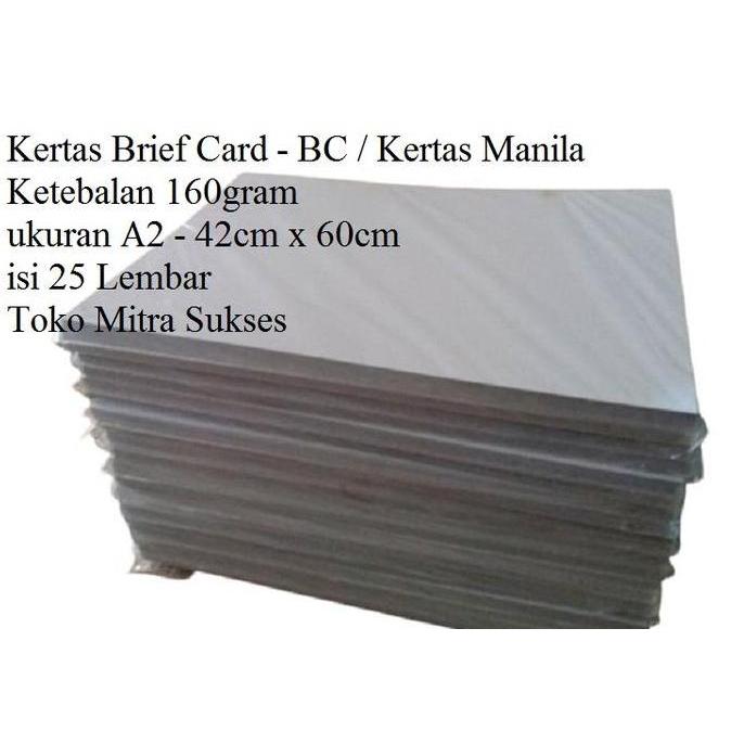 Kertas Brief Card - Bc - Kertas Manila 160Gram A2 Isi 25 Lembar