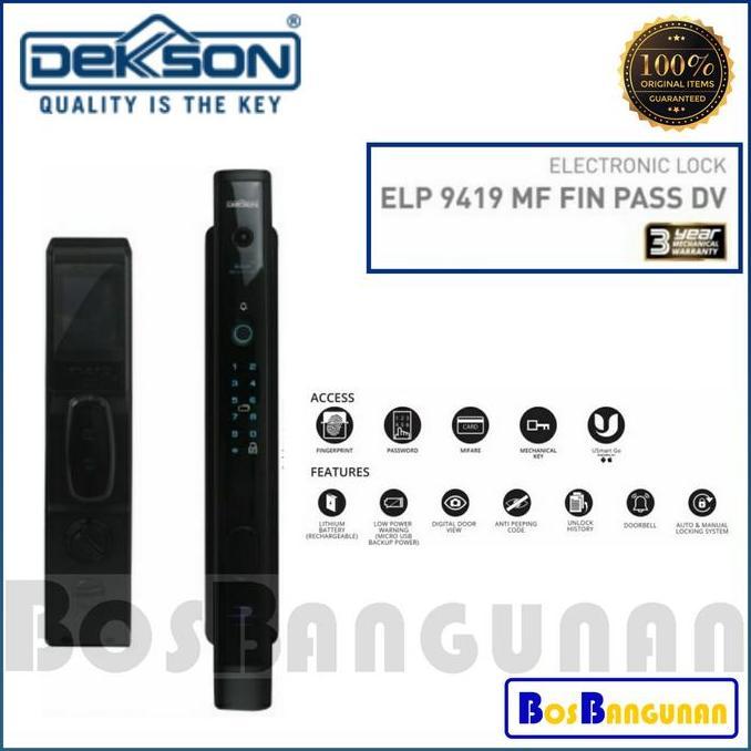 DEKKSON Smart Digital Electronic Lock ELP 9419 MF FIN PASS DV