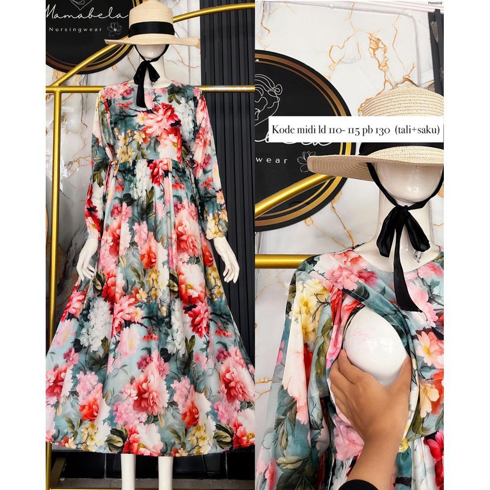 Gamis Busui Bukaan Kanan Kiri - Gamis Menyusui Rayon Kekinian Bukaan Samping - Nursingwear Baju Busu