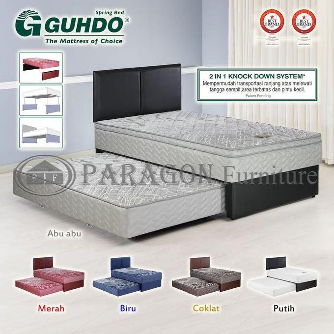 VIRALL GUHDO SPRING BED 2IN1 STANDARD PLUSH TOP KNOCKDOWN PTKD 90 100 120 140 160 180X200 HB ATLANTI