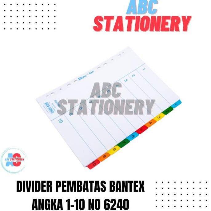 Ready Divider Pembatas Bantex Angka 1-10 no 6240