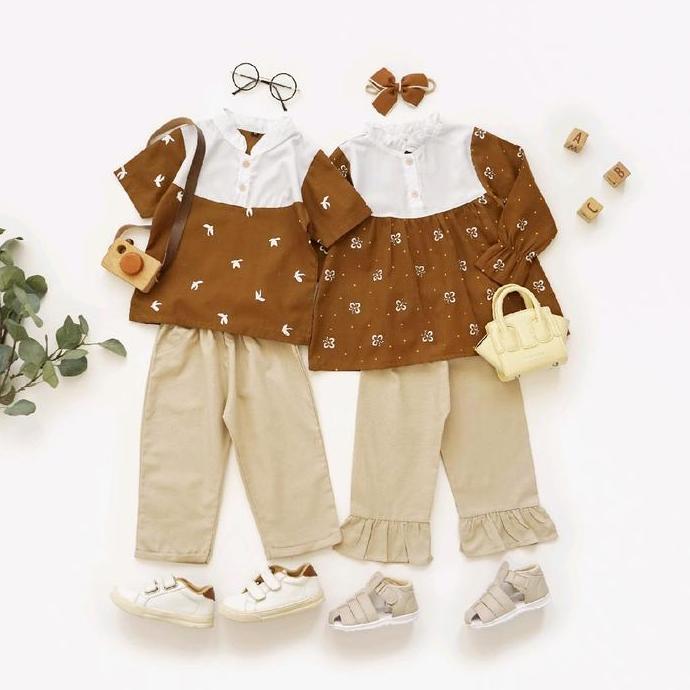 LITTLE LOVIA | RAMEDA SERIES | BAJU MUSLIM COUPLE ANAK LAKI LAKI ANAK PEREMPUAN