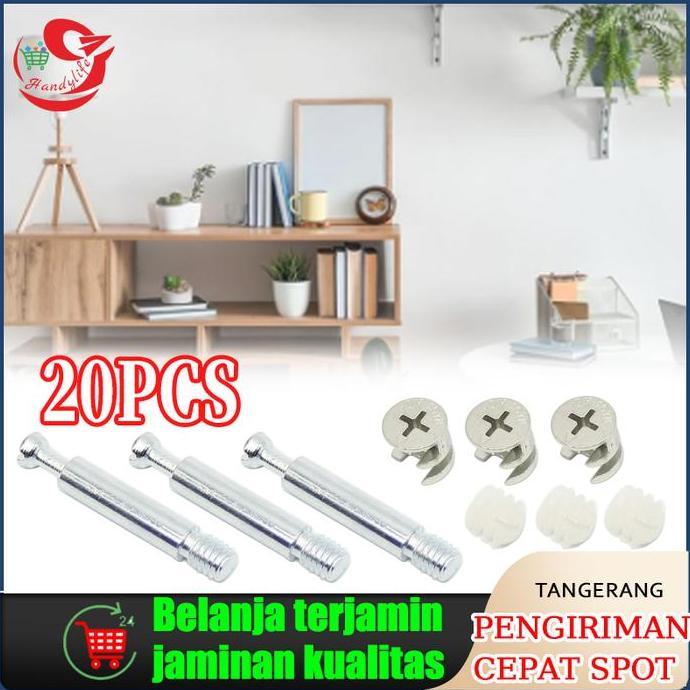 MVO 20PCS 3 In 1 Baut Knock Down Minifix / Minifix Baut Knock Down Skrup