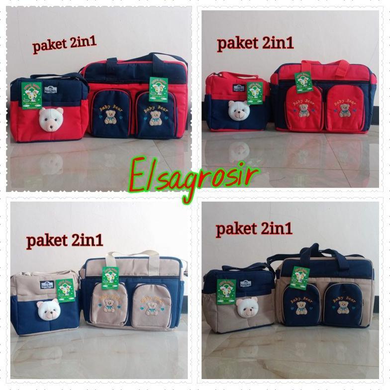 Paket Tas Bayi Besar Dobel saku GRATIS Tas Boneka Beruang