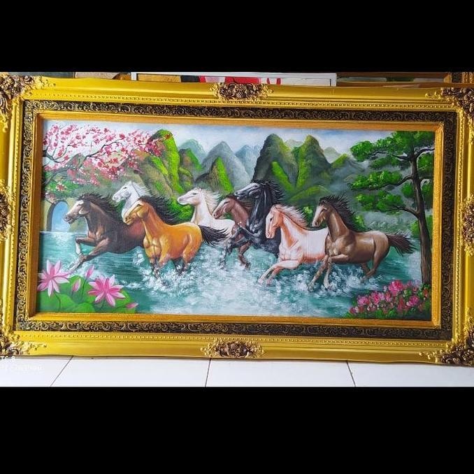 Terlaris Lukisan Kuda Berlari Di Air Kuda 8 Ekor