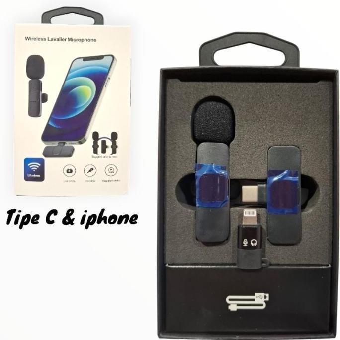 yukaa.nisa - wireless mikrofon dengan klip on mikrofon klip-on mini portable microphone type c dan i