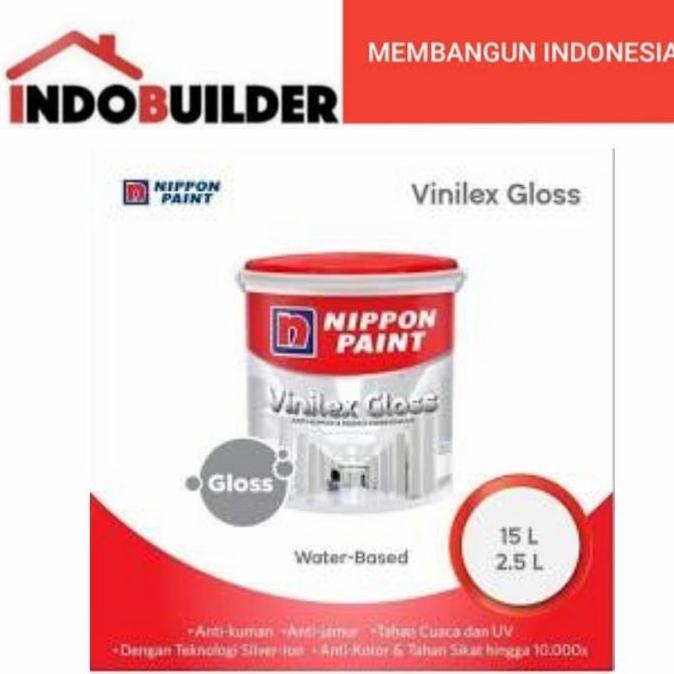 NIPPON PAINT VINILEX GLOSS 15 LITER KODE SNOW WHITE / CAT TEMBOK