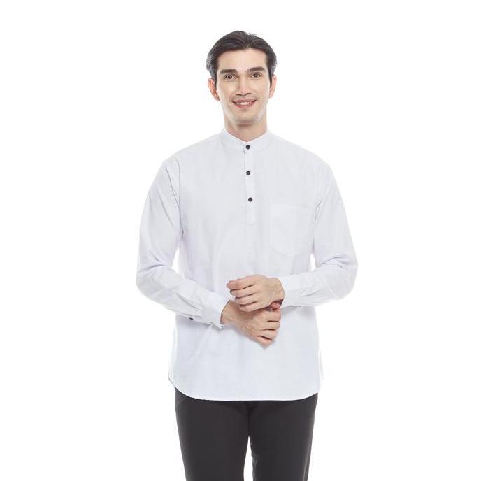 Outskirts - Kemeja Koko Pria Lengan Panjang | Kemeja Koko Putih Slim Fit Kurta Muslim Dewasa koko  k