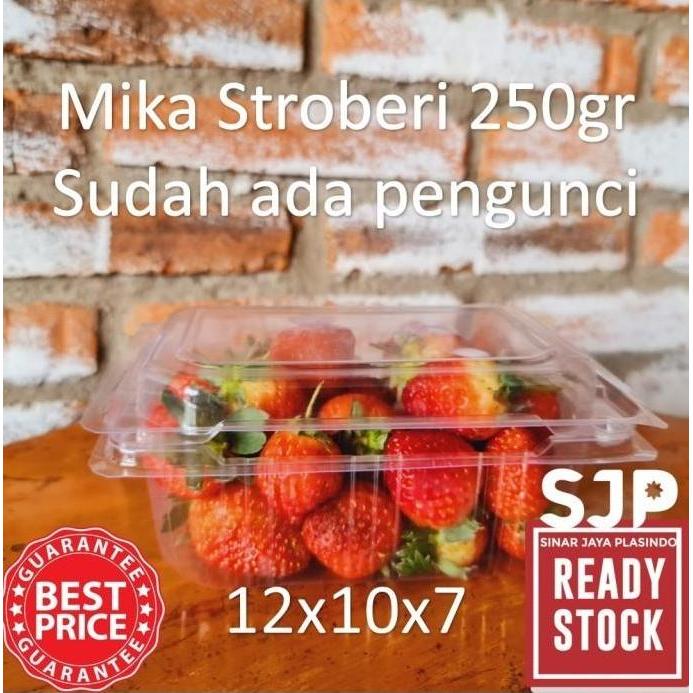 PERDUS Mika buah strawberry 250 gr|Mika stroberi 250 gr ada pengunci