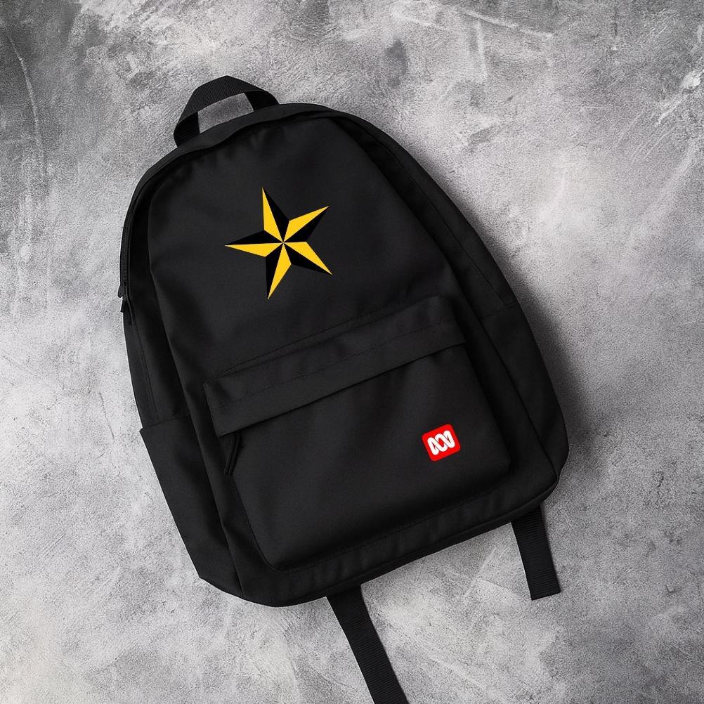 ORIGINAL TAS RANSEL COWOK PELAJAR SEKOLAH SD SMP SMA MOTIF BINTANG BLACK METAL BACKPACK FASHION ANAK