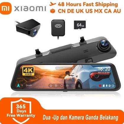 Lokal Stok Xiaomi Dashcam Mobil WIFI GPS 4K DVR Car Camera 10'' IPS Touch Kamera Screen Dash Cam Rea