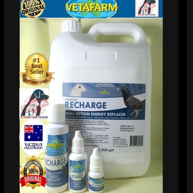 TERBARU RECHARCE 100ML VETAFARM VITAMIN BURUNG DOPING MERPATI KOLONG BALAP