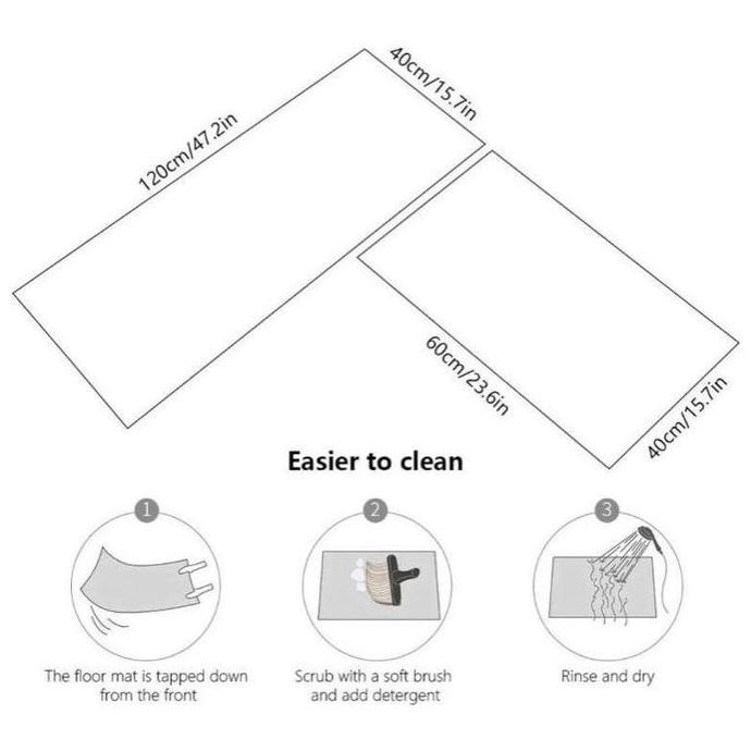 Keset Dapur 2 in 1 Kitchen Floor Mat Set / Karpet Alas Lantai Rumah Kamar Karet