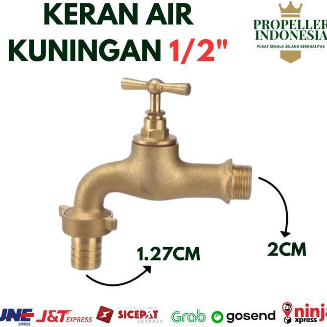 Keran Air Kuningan T Handle Keran Taman Drat 12 Dan 34 Keran Air Tembok