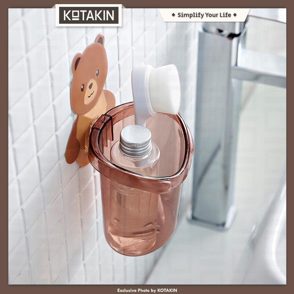 hot product kotakin tempat sikat gigi tempel dinding kamar mandi holder bear rak odol brush sabun an