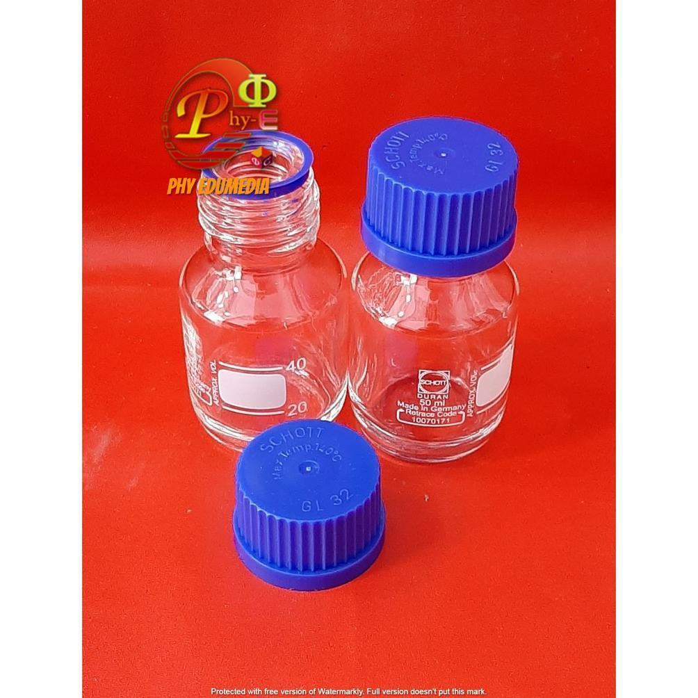 Ready Botol Laboratory 50ml / Botol Laboratorium 50ml / Botol Sampel 50ml Schott DURAN