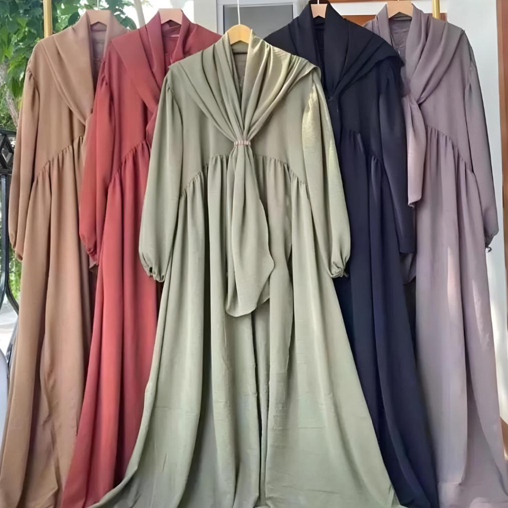 ORIGINAL GAMIS SET HIJAB LUNA SYAR'I PASMINA OVAL CRINGKEL AIRFLOW PREMIUM