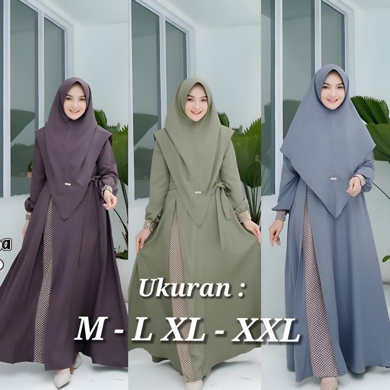 kualitas super ayyana gamis syari ukuran m l xl xxl set khimar dress busui gamis terbaru baju murah 