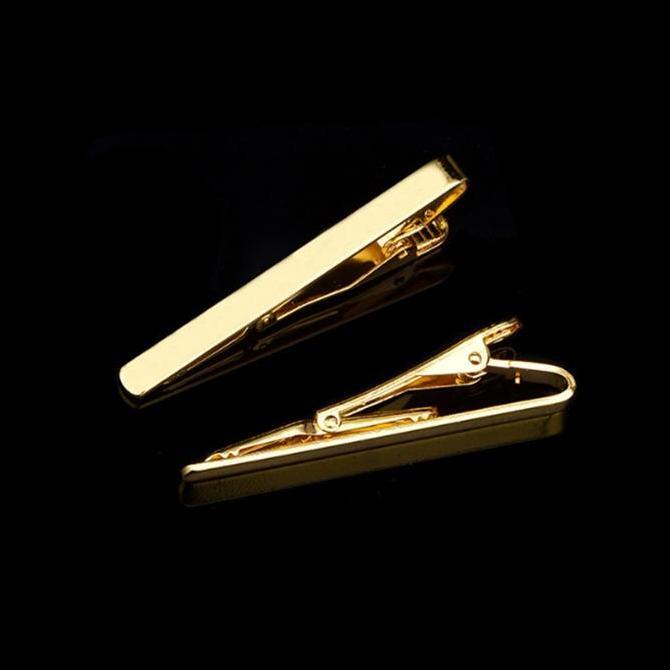 houseofcuff jepit dasi pin tie penjepit dasi polos warna gold emas Ready