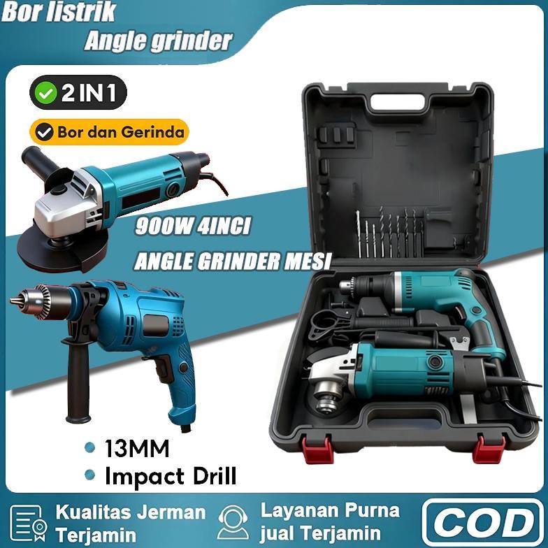 FREE ONGKIR 2 IN 1 BOR DAN GERINDA / MESIN BOR LISTRIK / MESIN GERINDA LISTRIK / BOR 10MM / MESIN GE