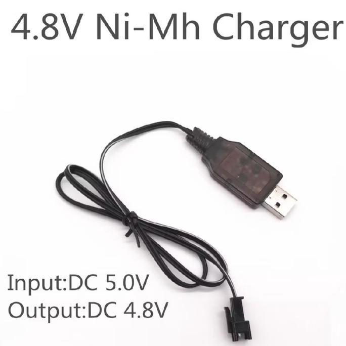 USB CHARGER / KABEL CHARGER USB BATERAI RC 4,8 250mA SOKET HITAM