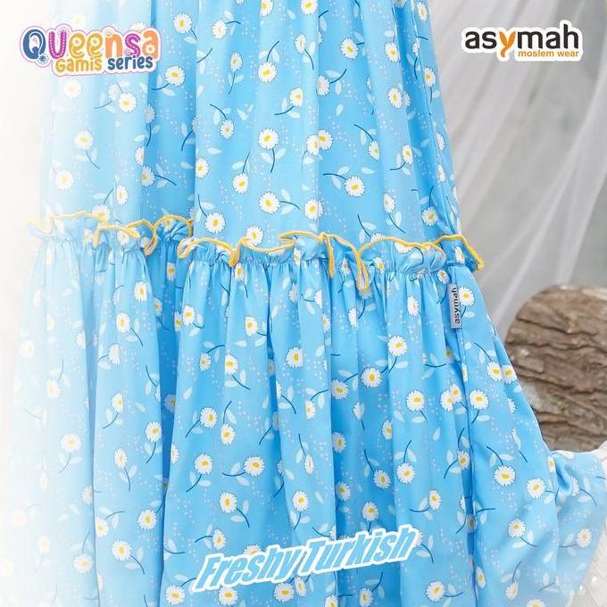 Asymah Queensa V2 Gamis Anak Perempuan Warna Freshy Turkish Size M Rayon Valencia Mix Jersey ITY Nya