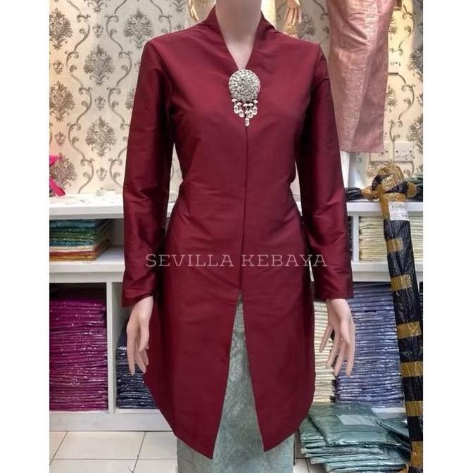 DR119 >> Setelan Kebaya Tafeta Encim Tunik Setelan Kebaya Tunik Kurung Melayu Setelan Kebaya Tunik T