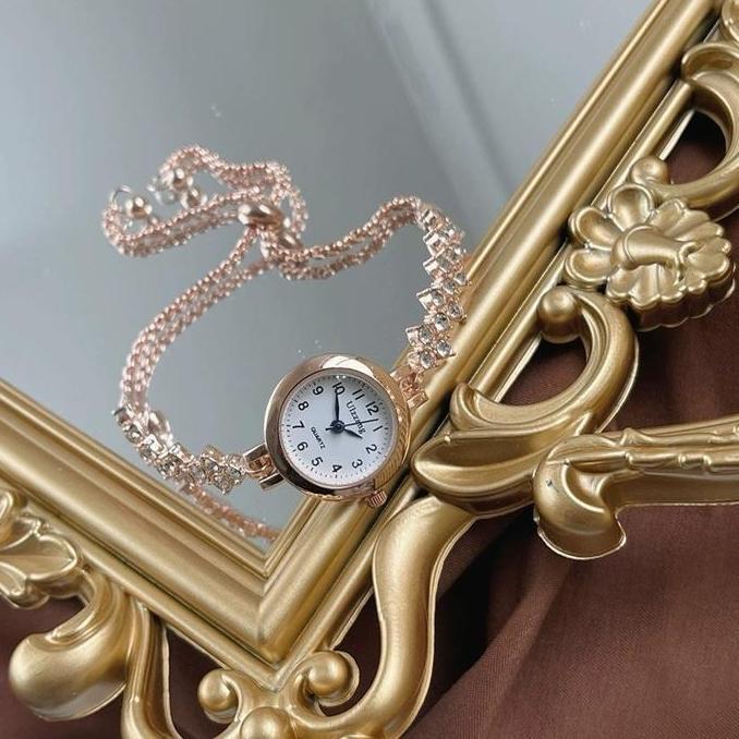 DF110 - KOOLEY - Jam Tangan Serut Ulzzang Angka Mini Rantai Bunga 04 Jam Tangan Wanita Fashion Watch