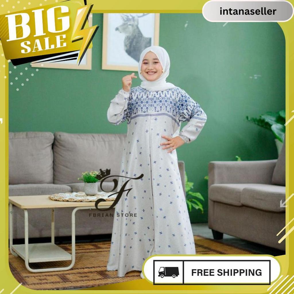 Cod Baju Gamis Anak Perempuan Motif Armani Silk Premium Elegan Terbaru Seragaman Couple Keluarga Sia