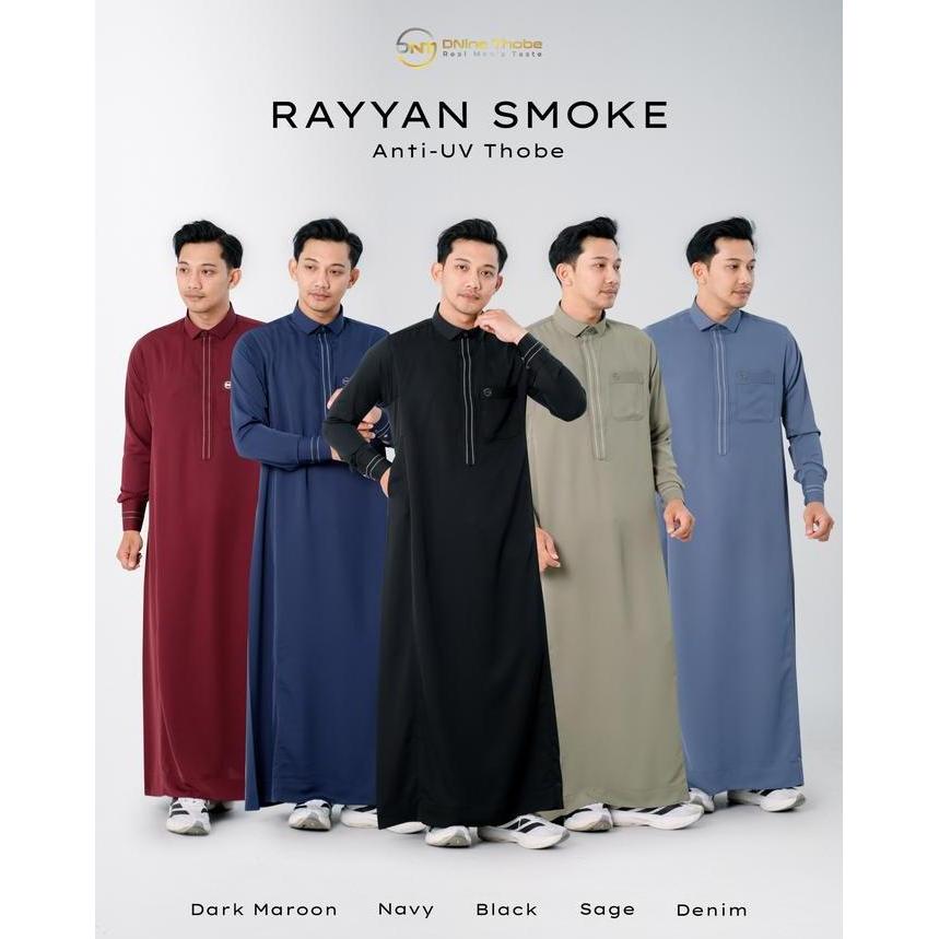 Terbaru, Jubah Pria Dnine Thobe_Rayyan Smoke Slimfit Uv Protection