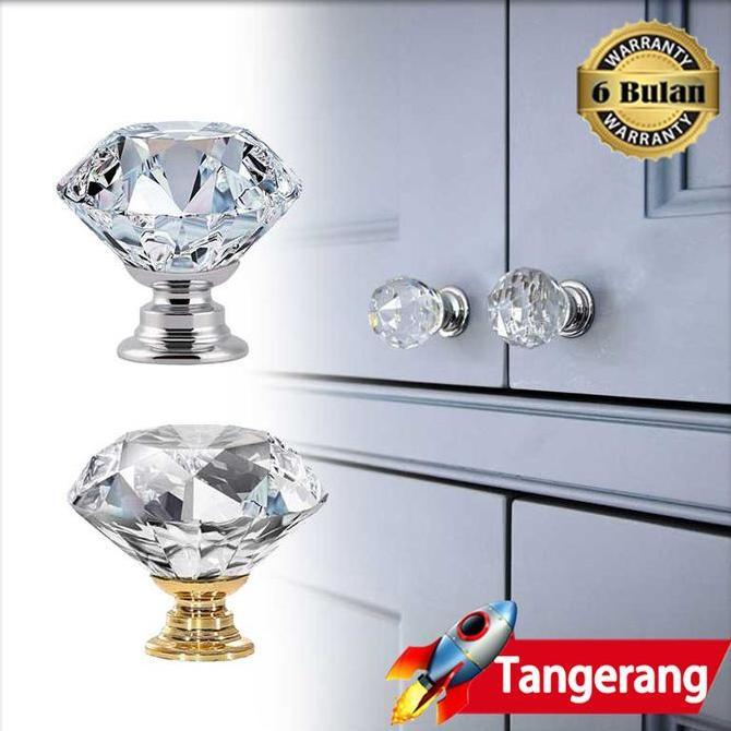 TOKOKUSHOP Tarikan Berlian Kristal Crystal Knob Kenop Kristal Handle Laci Pintu