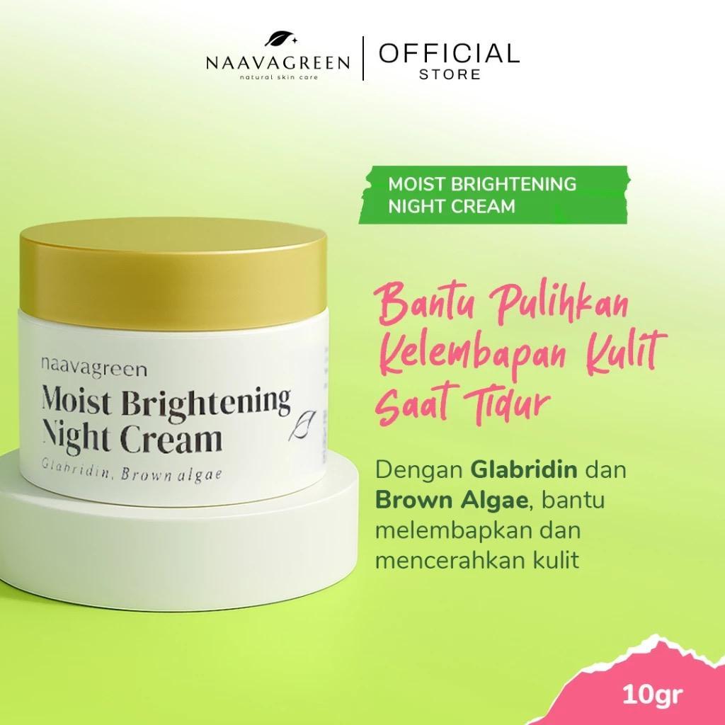 Naavagreen Moist Brightening Night Cream - Krim malam Naavagreen - Original - Krim malam pencerah - 