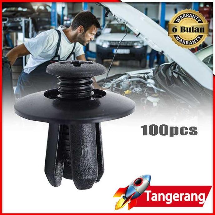 TOKOKUSHOP 100pcs 8mm Klip Bumper Mobil Klip Bemper Klip Kancing