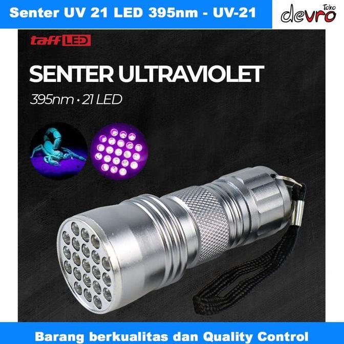 TOKOKU Senter UV - Senter Ultraviolet 400nm 21 LED - TaffLED UV-21