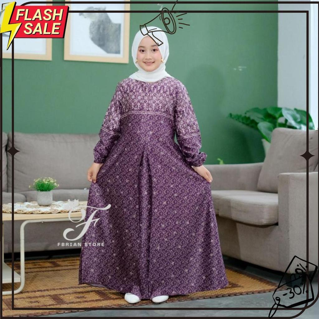Cod Baju Gamis Anak Perempuan Motif Armani Silk Premium Elegan Terbaru Seragaman Couple Keluarga Mel