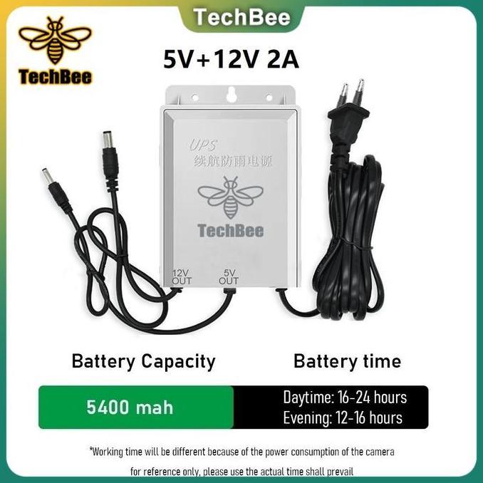 ROKAROKEON TechBee Ups 12V+5V 7800mAh Ups Mini 12v Untuk Wifi Ups Mini 12 Volt Ups Wifi Ups Cctv Ups
