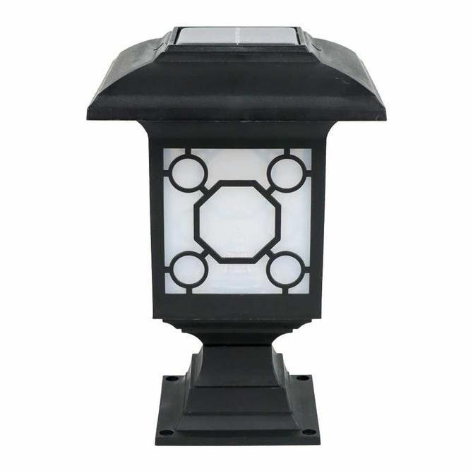 MOONLY Lampu Taman Pagar Tenaga Surya Solar Panel Lamp Tancap Tiang Garden