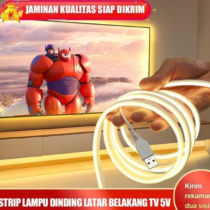 GEGEZY LED Neon USB 5v Fleksibel Strip Lampu Potong Apa Pun Strip Lampu Dinding Latar Belakang TV Pu