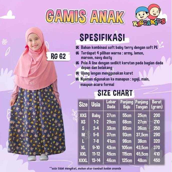 Raggakids gamis anak RG62 lime Best Quality