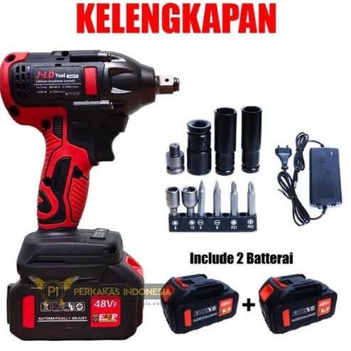 Cordless Impact Wrench JLD TOOL JV88 48V Brushless Mesin Bor Baut Sock