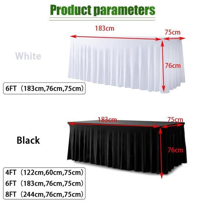 Cover Sarung Taplak Meja Prasmanan Kotak 4 Feet / 6 Feet / 8 Feet
