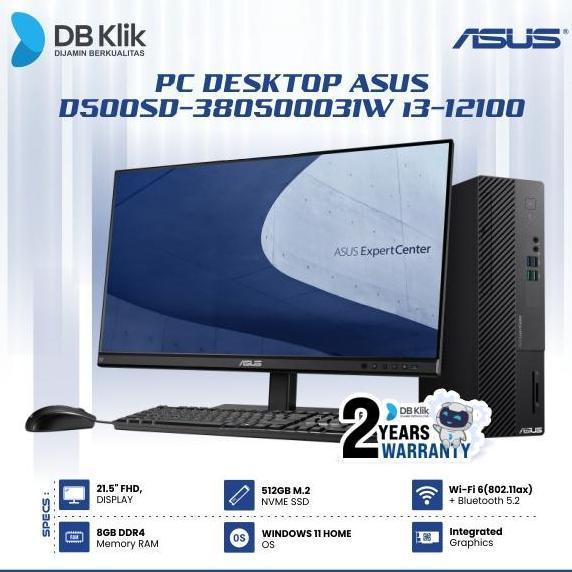 PC Desktop ASUS D500SD-380500031W i3-12100 8G 512GB WIN11 + Led Asus