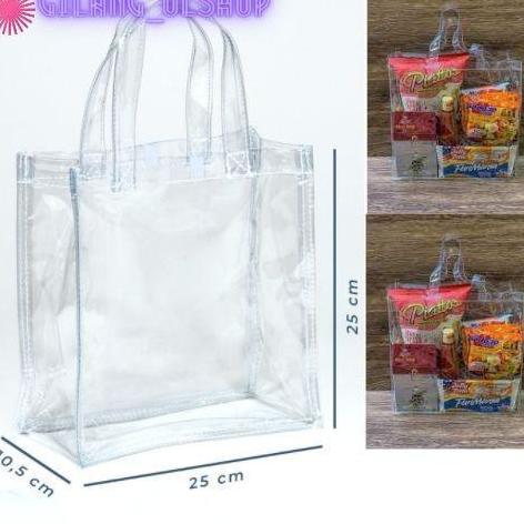 Tas mika hampers elegant/tas mika transparan/tas souvenir 20x10x20