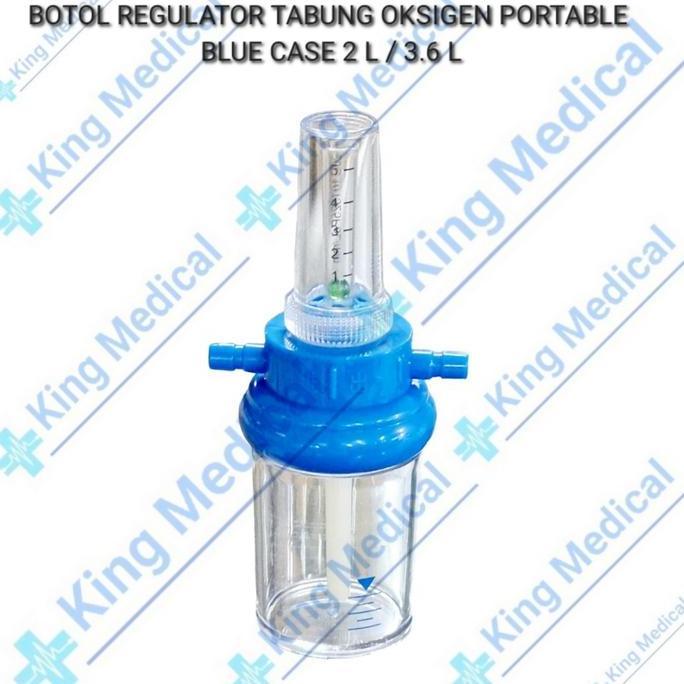 BEBAS ONGKIR - Botol Regulator Tabung Oksigen Portable 2 Liter / 3.6 Liter Blue Case
