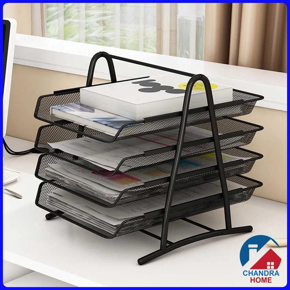 [YUHUUU] Rak Dokumen Meja Rak Dokumen Kertas File Sebaguna - Latte 4 tier document tray