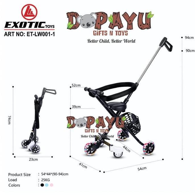 [YUHUUU] MAGIC STROLLER EXOTIC ET LW001 TRIKE TRAVELLER LW-001 STROLER 5 RODA